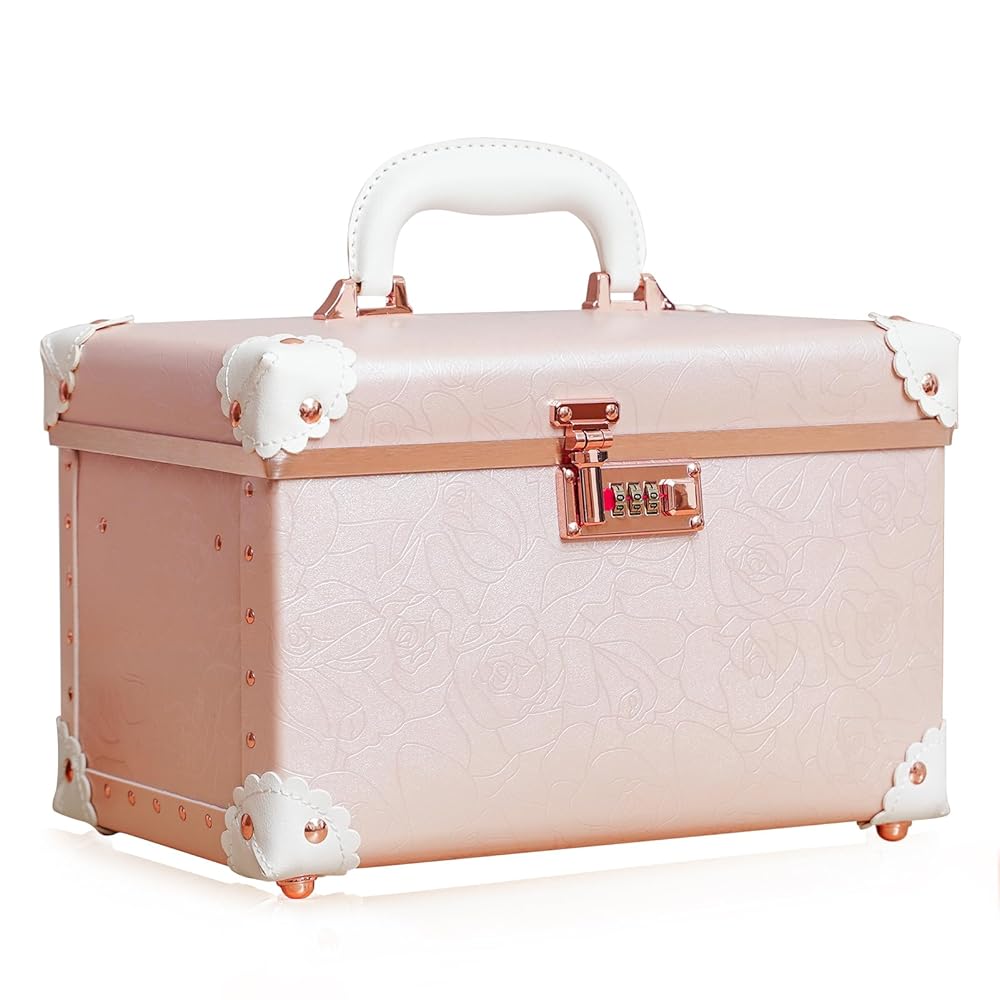 NZBZ Cosmetic Case with Mirror Beauty Case Hard Shell